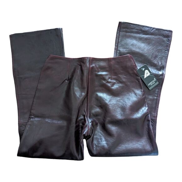 Vintage Deadstock Ambitions Women's Size 32 Cow Leather Sleek Dark Plum 90s - Picture 3 of 5